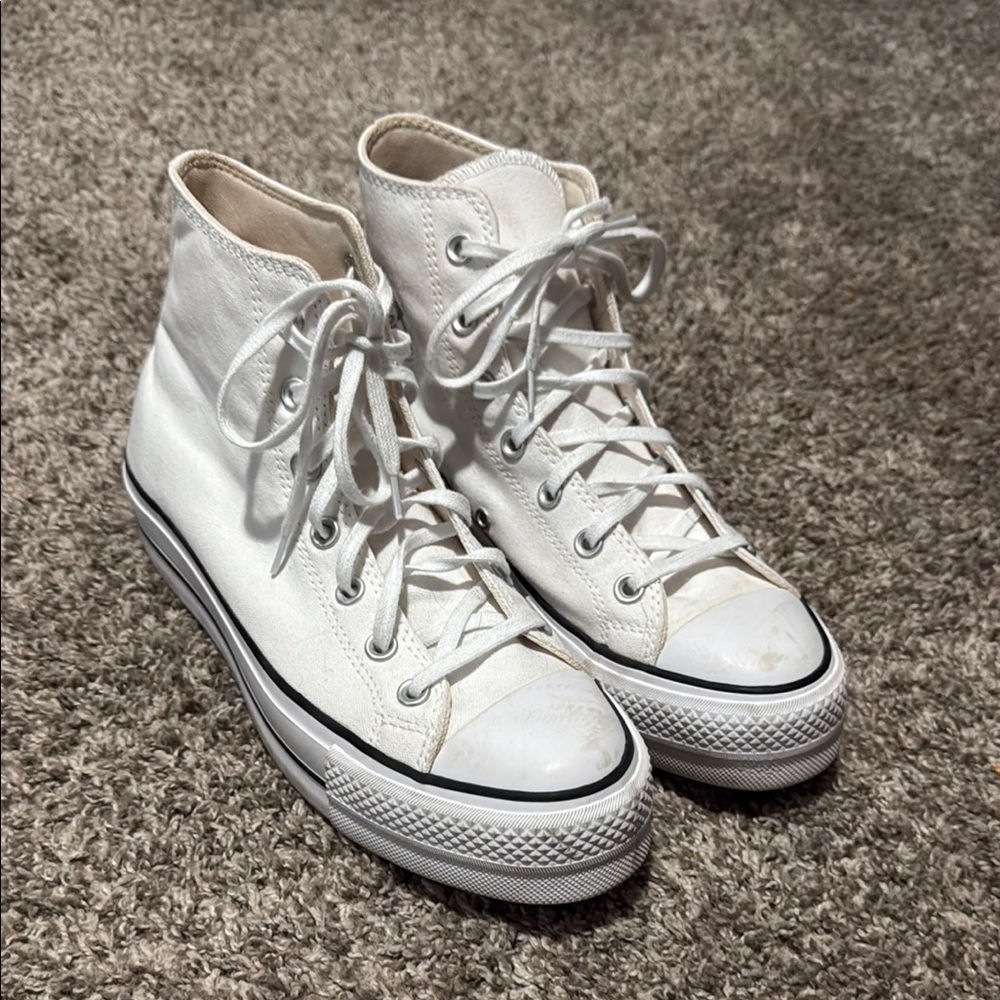 White High-Top platform Converse